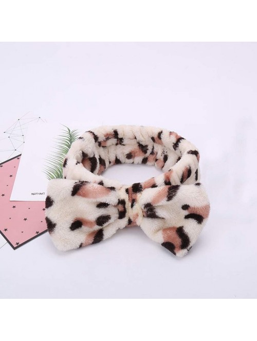 Headbands FarJing Bow Hair Band Women Facial Makeup Head Band Soft Coral Fleece Head Wraps For Shower Washing Face - A-g - CG...