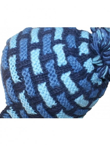 Skullies & Beanies Assorted Wool Knitted Beanie Fashionable Fleece-Lined Earflap Hat Cold Weather Mountaineering Ski - Blue M...