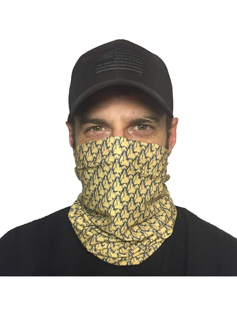 Balaclavas Outdoors Tarpon UV Face Shields Multipurpose Bandana - Gold - CP194D57YOT $13.48