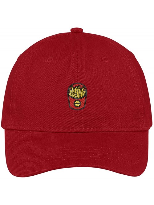 Baseball Caps French Fries Embroidered Low Profile Adjustable Cap Dad Hat - Red - C512NZRH0SP $24.89