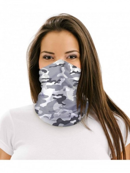 Balaclavas 12 in 1 Multifunctional Headwear Face Mask Neck Gaiter Camo Collection - Classic Arctic Camo - CW197LS2Y8C $21.60