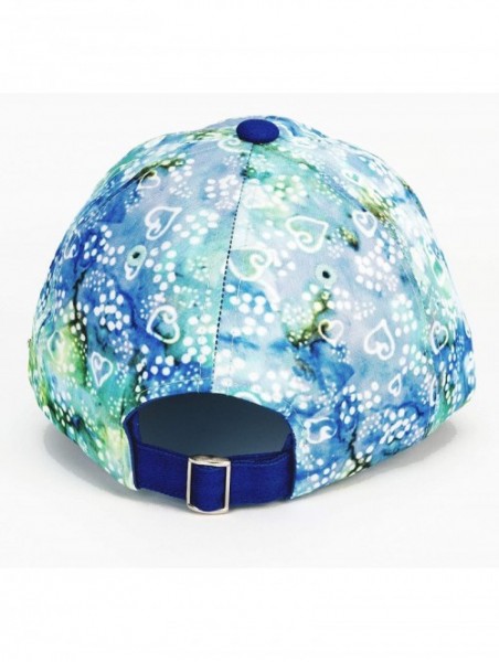 Baseball Caps Print Baseball Hat - Blue & Green Batik - CX18OCKDSNN $32.32