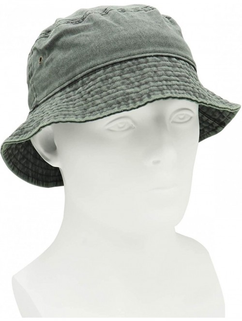 Bucket Hats Unisex 100% Cotton Bucket Hat Retro Packable Sun hat for Men Women - Army Green - CX18Y2NRHK5 $14.90