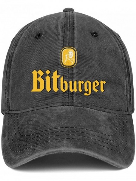 Baseball Caps Bitburger Premium Beer Logo Men's Womens Denim Baseball Hat Adjustable Snapback Beach Cap - Black-100 - CT18WDK...