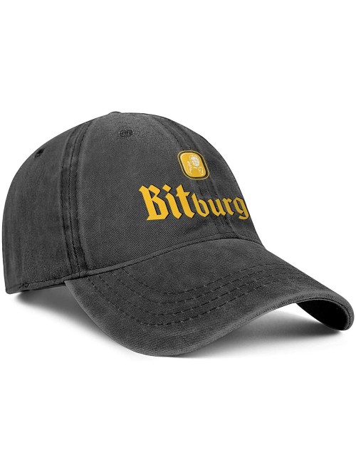 Baseball Caps Bitburger Premium Beer Logo Men's Womens Denim Baseball Hat Adjustable Snapback Beach Cap - Black-100 - CT18WDK...