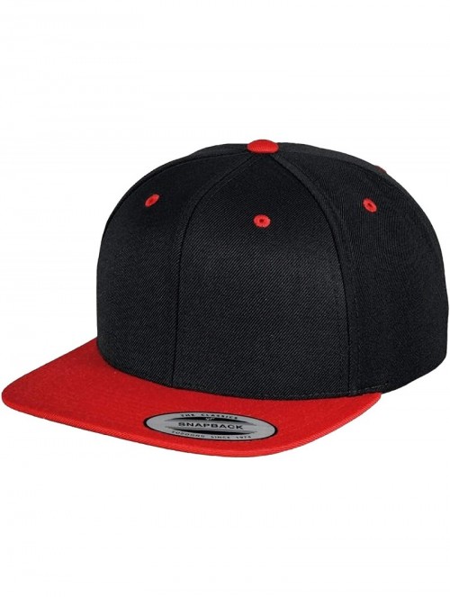 Baseball Caps Mens The Classic Premium Snapback 2-Tone Cap - Black/ Red - CO11JDBYLVD $14.96