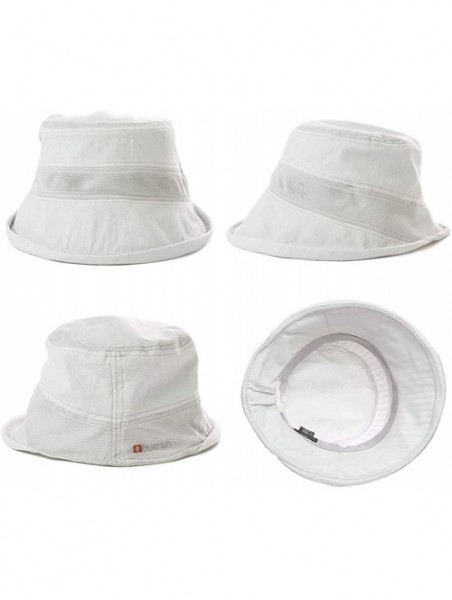 Bucket Hats Fishing Bucket Hat for Men Women Foldable UPF50+ Chin Strap - 99749_light Gray - C418RAXDKRM $12.55