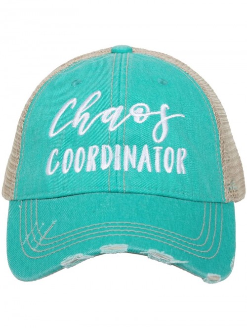 Baseball Caps Chaos Coordinator Baseball Cap - Trucker Hat for Women - Stylish Cute Ball Cap - Teal - CT18S54QIY4 $32.64