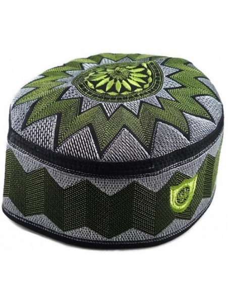 Skullies & Beanies ALW006 Muslim Prayer Headware Kufi Hat Men Islam Skull Cap Ramadan Eid Gift - Green - CY12H2Z6SIZ $17.46