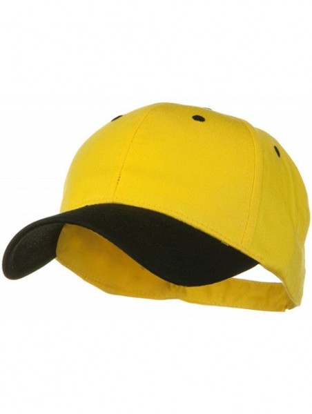 Baseball Caps Two Tone Cotton Twill Low Profile Strap Cap - Black Yellow - Black - CG11918HNNV $14.44