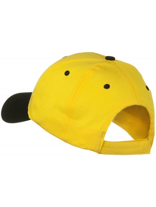 Baseball Caps Two Tone Cotton Twill Low Profile Strap Cap - Black Yellow - Black - CG11918HNNV $14.44