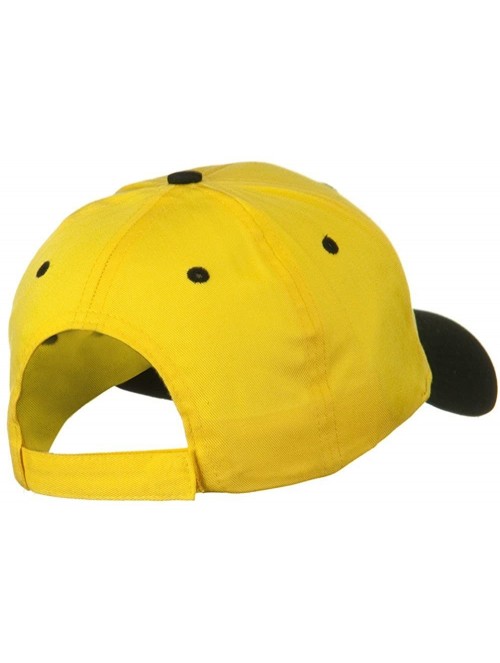 Baseball Caps Two Tone Cotton Twill Low Profile Strap Cap - Black Yellow - Black - CG11918HNNV $14.44