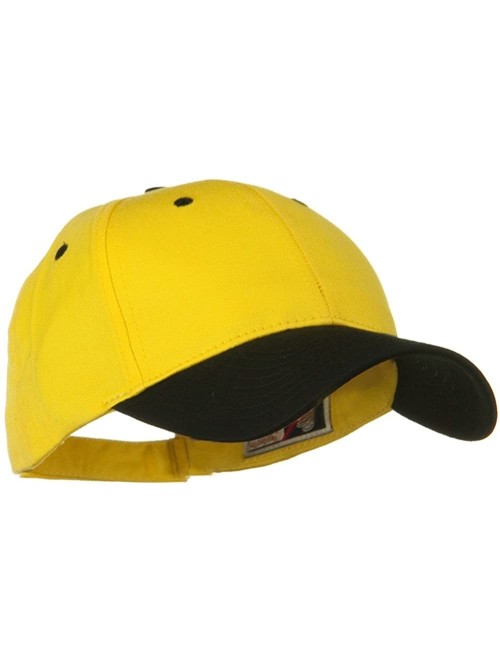 Baseball Caps Two Tone Cotton Twill Low Profile Strap Cap - Black Yellow - Black - CG11918HNNV $14.44