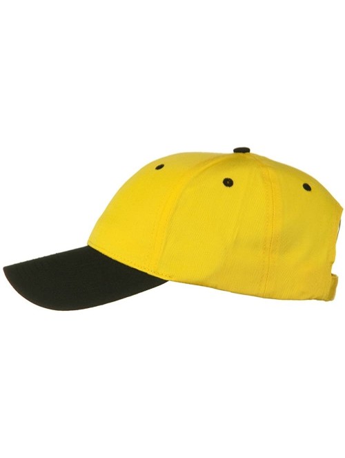 Baseball Caps Two Tone Cotton Twill Low Profile Strap Cap - Black Yellow - Black - CG11918HNNV $14.44