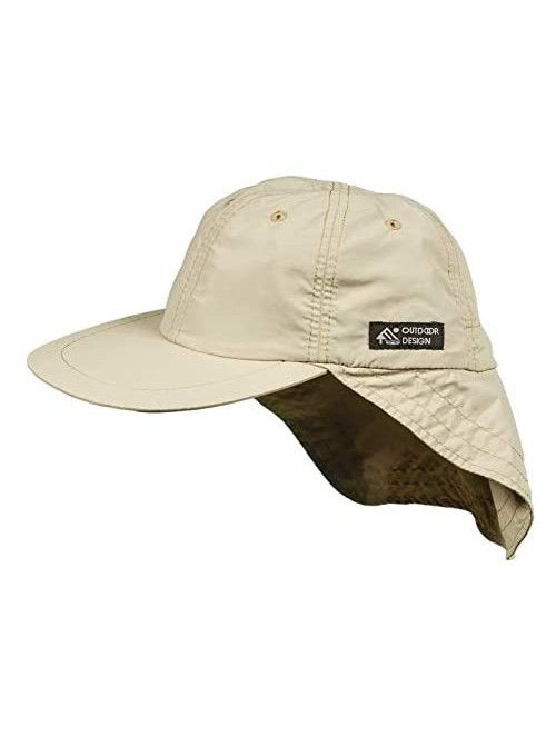 Sun Hats Men's Supplex Flap Fisher Cap - Khaki - C2110DG90D1 $26.34