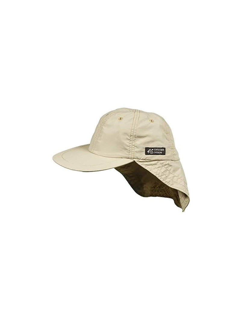 Sun Hats Men's Supplex Flap Fisher Cap - Khaki - C2110DG90D1 $26.34