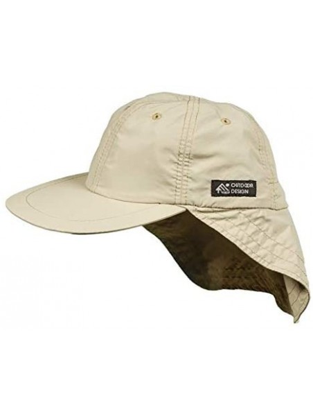 Sun Hats Men's Supplex Flap Fisher Cap - Khaki - C2110DG90D1 $26.34