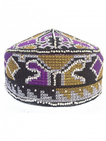 Skullies & Beanies Eid Special Kufi Hand Made Stone Cap Men's Koofi Pakistani Topi - Mc-46 - C018ZU0A85Y $18.19