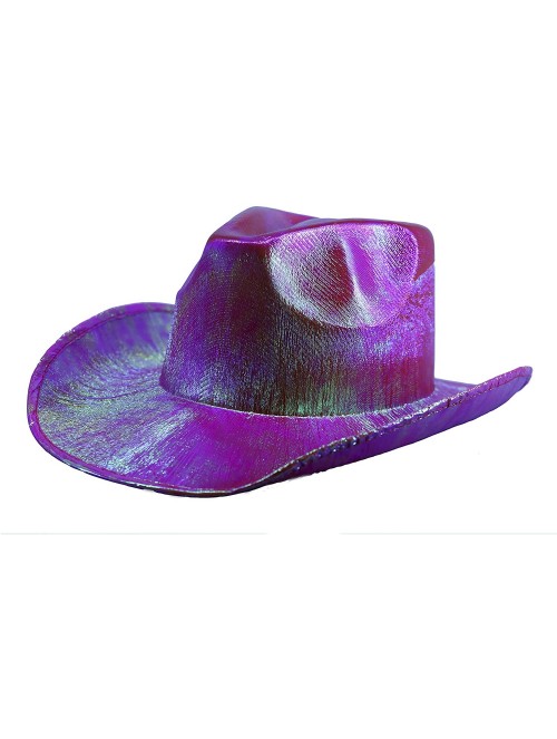 Cowboy Hats Metallic Cowboy Hat - Fuchsia - CE18X7LANOA $20.80