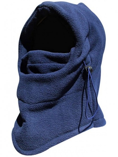 Balaclavas Balaclava Heavyweight Fleece Hood Cold Weather Windproof Face and Neck Mask - Navy Blue - CR192T43GIS $17.97