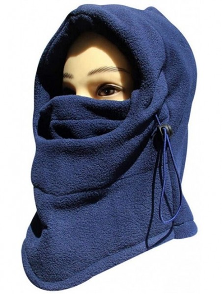 Balaclavas Balaclava Heavyweight Fleece Hood Cold Weather Windproof Face and Neck Mask - Navy Blue - CR192T43GIS $17.97