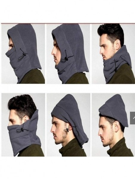 Balaclavas Balaclava Heavyweight Fleece Hood Cold Weather Windproof Face and Neck Mask - Navy Blue - CR192T43GIS $17.97