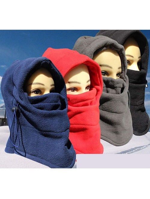 Balaclavas Balaclava Heavyweight Fleece Hood Cold Weather Windproof Face and Neck Mask - Navy Blue - CR192T43GIS $17.97