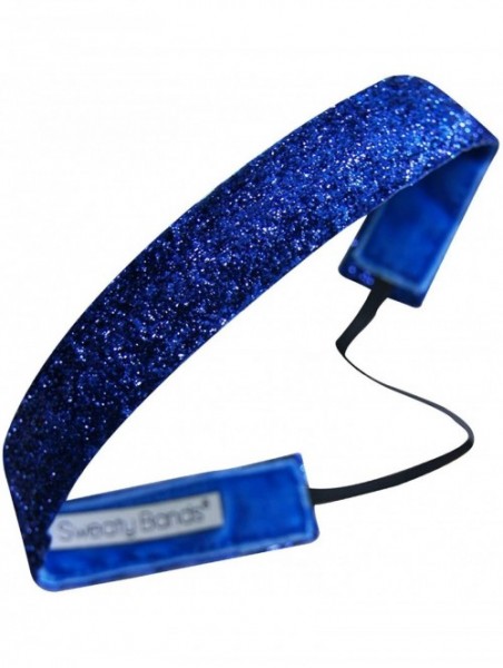 Headbands Womens Girls Headband - Non-Slip Velvet-Lined Sparkly Hairband - Viva Diva Royal Blue 1-Inch - CU11GJYSI6L $17.62