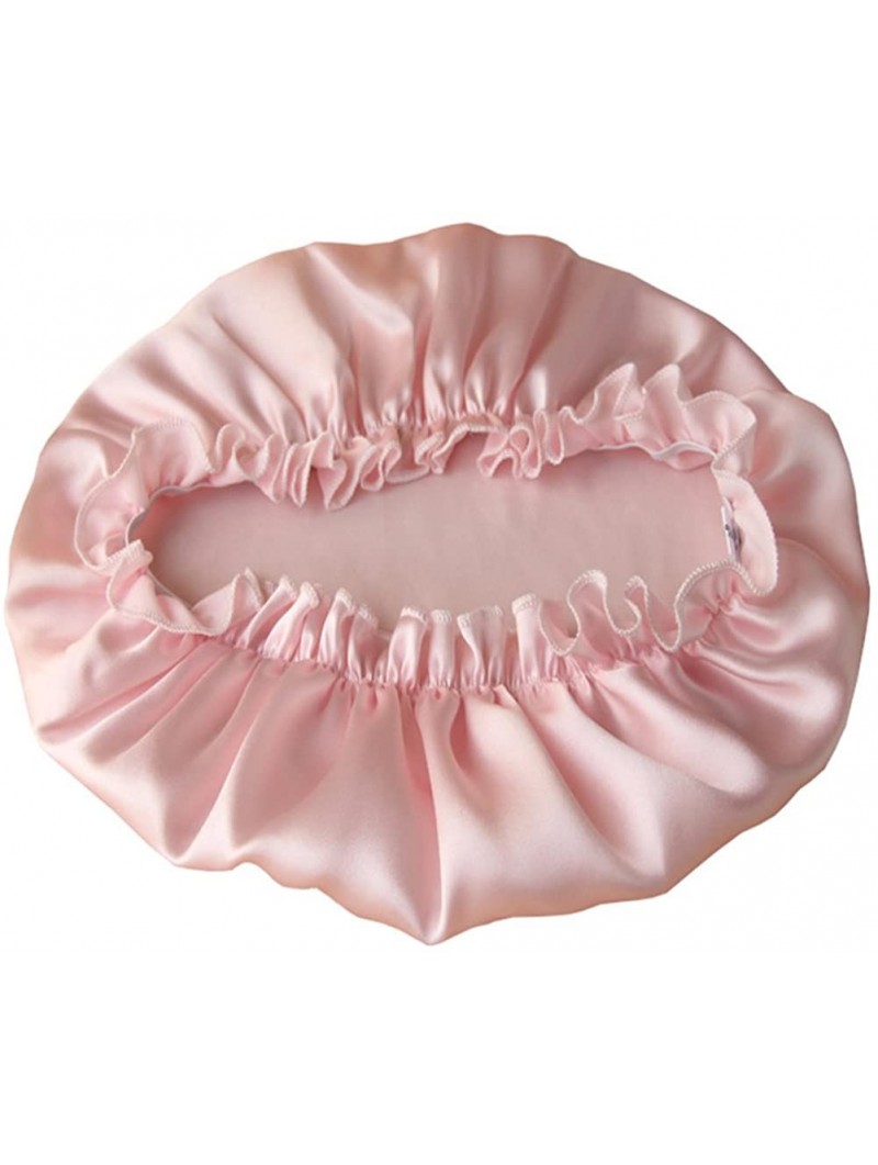 Skullies & Beanies Natural Silk Sleep Night Cap Head Cover Bonnet Hat for for Hair Beauty - Pink - C418GZ28WHW $17.50