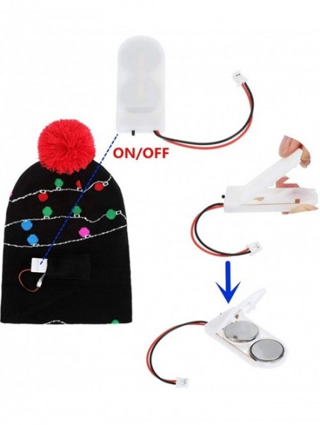 Skullies & Beanies LED Christmas Hat Light Up Beanie Knitted Sweater Holiday Celebrations Cap Xmas Gift - CA18A2DIKZK $15.29