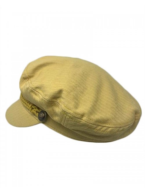 Skullies & Beanies Women's 100% Cotton Herringbone Fishermen's Cap - Mustard - CZ18OATXC2D $14.62