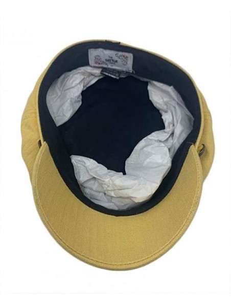 Skullies & Beanies Women's 100% Cotton Herringbone Fishermen's Cap - Mustard - CZ18OATXC2D $14.62