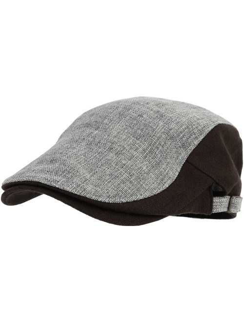Newsboy Caps Two Tone Block Summer Newsboy Hat Flat Cap AC3046 - Gray - CK11WC83VC9 $24.95