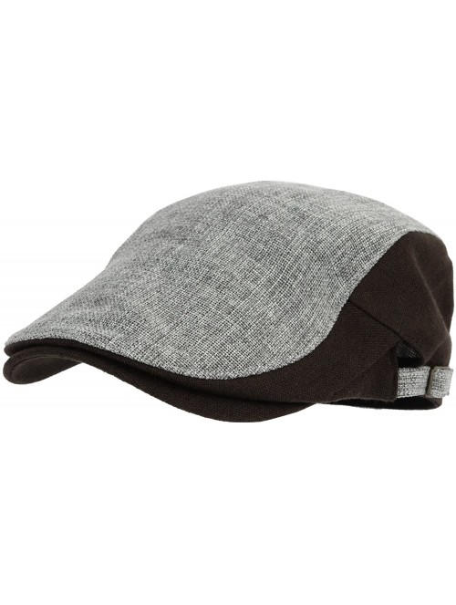 Newsboy Caps Two Tone Block Summer Newsboy Hat Flat Cap AC3046 - Gray - CK11WC83VC9 $24.95