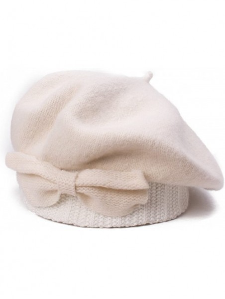 Berets Womens 100% Wool Loretta Beret Nipple Beanie Basque Artist Cap A481 - Ivory - CU1898YYUD3 $18.80