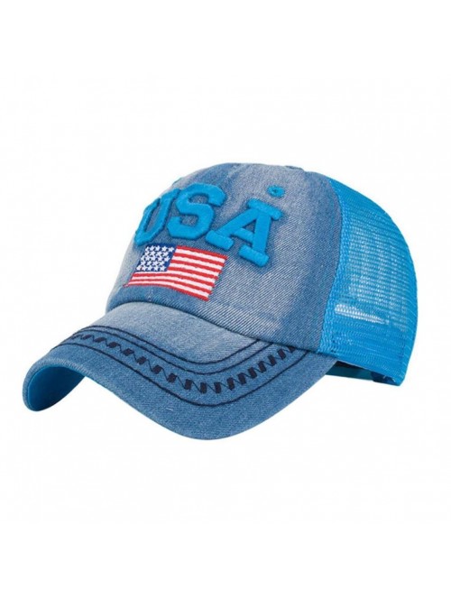 Baseball Caps Clearance Todaies American Baseball Snapback - Blue - CZ188A8LEHX $15.09