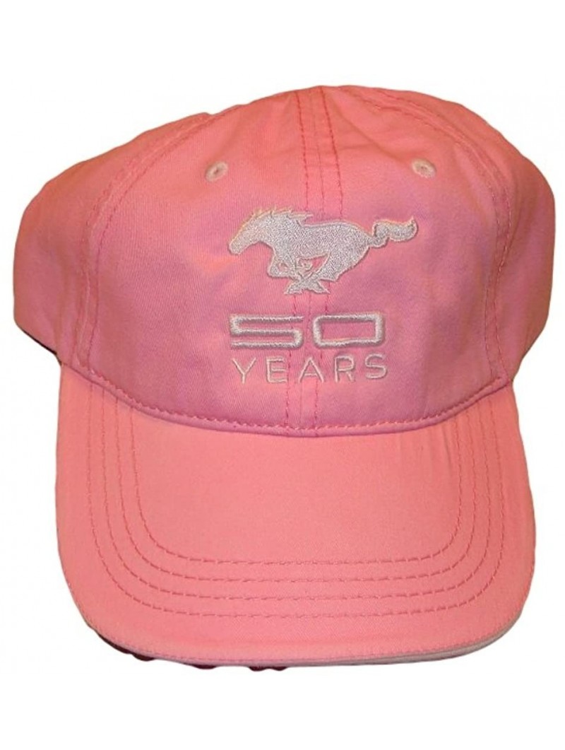 Baseball Caps Ford Mustang 50th Anniversary Men's Embroidered Hat - Pink - CU11OSAQT8B $27.19