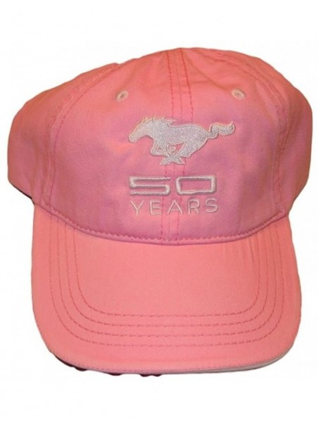 Baseball Caps Ford Mustang 50th Anniversary Men's Embroidered Hat - Pink - CU11OSAQT8B $27.19