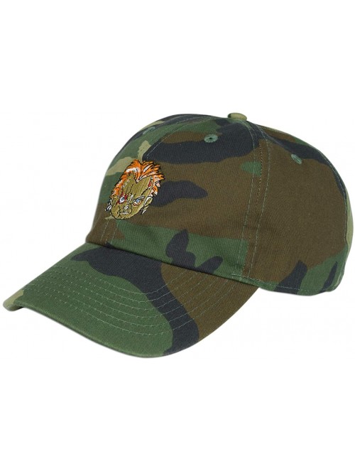 Baseball Caps Play Time Chucky Dad Hat Custom Embroidered Child's Play Dad Cap - Woodland Camo - CI188L6NAHI $14.81