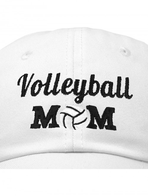 Baseball Caps Volleyball Mom Premium Cotton Cap Womens Hats for Mom - White - CO18IWE344M $16.10