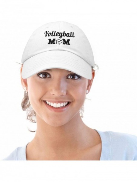 Baseball Caps Volleyball Mom Premium Cotton Cap Womens Hats for Mom - White - CO18IWE344M $16.10