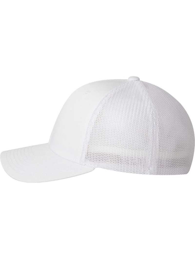 Baseball Caps Flexfit Trucker Mesh Cap- WHITE- One Size - CM1125TLZ8R $10.51