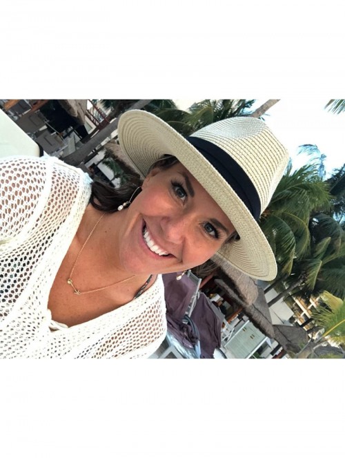 Sun Hats Women Straw Panama Hat Fedora Beach Sun Hat Wide Brim Straw Roll up Hat UPF 30+ - Fedora Beige - CB18NEDCQRZ $24.91