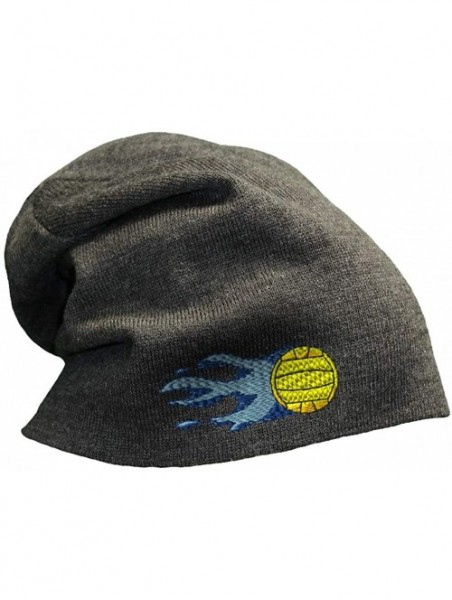 Skullies & Beanies Custom Slouchy Beanie Water Polo Sports C Embroidery Acrylic - Dark Grey - CZ12FJQ11EP $26.16