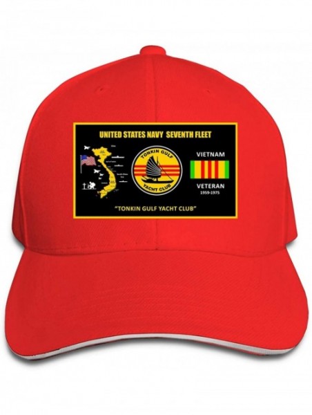 Baseball Caps Vietnam Veteran Baseball Adjustable Sandwich - Red - C618U9ULZNY $22.63