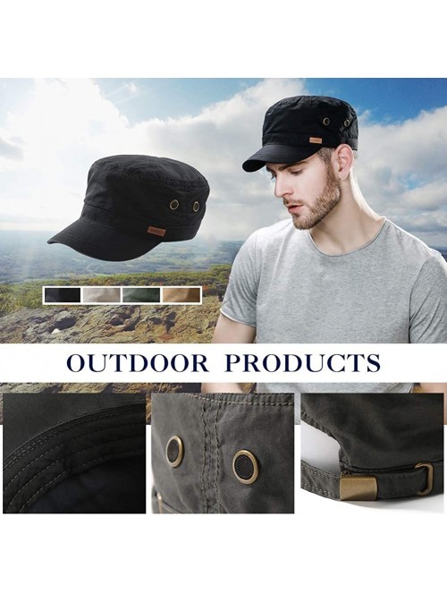 Baseball Caps Unisex Adjustable Large Head Strapback Army Military Combat Hat Baseball Cadet Cap 56-64cm - 68033black - CC18Y...