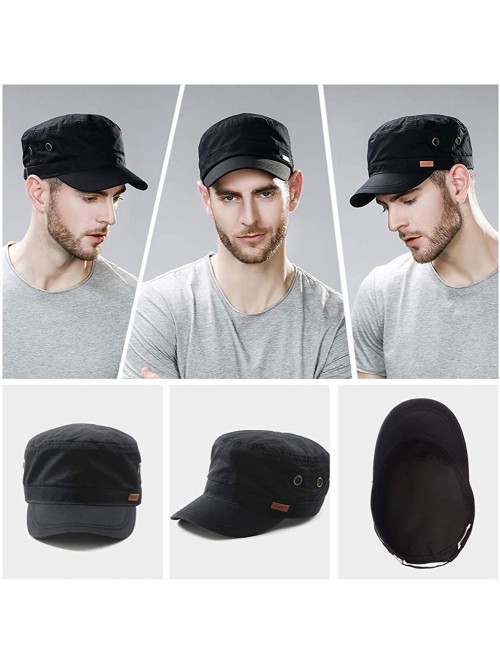 Baseball Caps Unisex Adjustable Large Head Strapback Army Military Combat Hat Baseball Cadet Cap 56-64cm - 68033black - CC18Y...