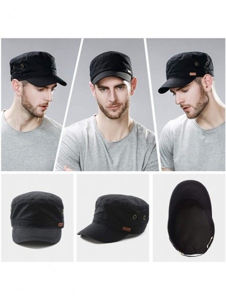 Baseball Caps Unisex Adjustable Large Head Strapback Army Military Combat Hat Baseball Cadet Cap 56-64cm - 68033black - CC18Y...