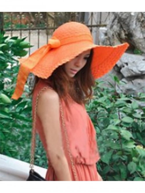 Sun Hats Womens Sun Straw Hat Foldable Large Wide Brim Travel Beach Bow Bucket Cord Visor Cap - Pink - CY17YLD4GTQ $17.98