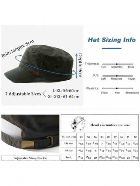 Baseball Caps Unisex Adjustable Large Head Strapback Army Military Combat Hat Baseball Cadet Cap 56-64cm - 68033black - CC18Y...